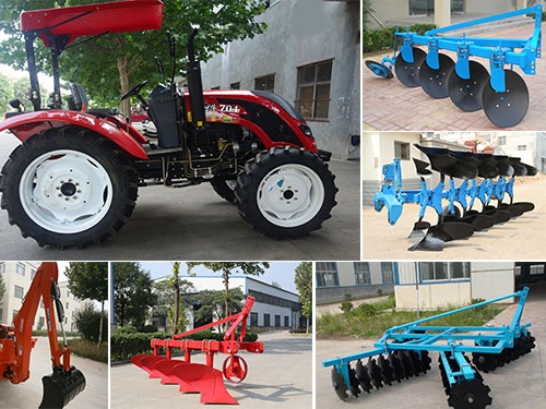 tractor with all kinds of farm implements