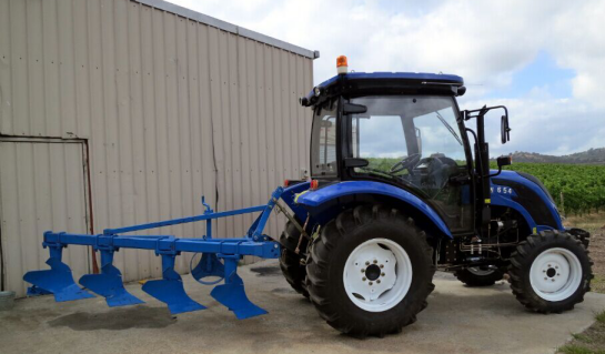 tractor with plough